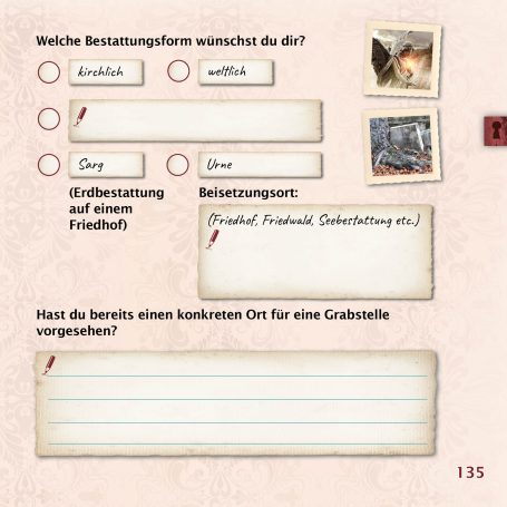 Beispielseite aus Schatzkästchen zum Abschied Beispielseite aus Schatzkästchen zu Fragen zum Abschied