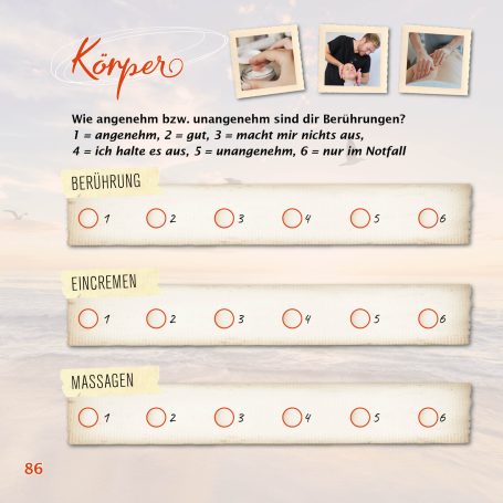 Beispielseite aus Schatzkästchen zum Körper Beispielseite aus Schatzkästchen zu Fragen zum Körper